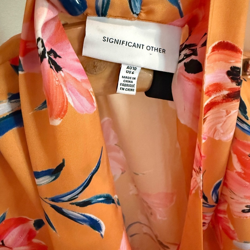 Floral Wrap Mini Dress in Mustard - Picture 6 of 8